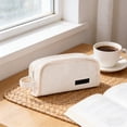 thumbnail image 6 of Minimalist Canvas Large Capacity Pencil Case, Handle Design, Zipper, Multi-Function Storage, Meets Stationery Organization Needs for Campus and Office Travel!, 6 of 7