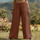 thumbnail image 4 of Pantalones Sueltos Casuales de Mujer con Cuello en V en Color Sólido para Uso Diario, Viajes Y Estilo Callejero, 4 of 8