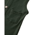 thumbnail image 5 of Qiylii Baby Solid Color Romper, Sleeveless Button Closure Ribbed Jumpsuit, 5 of 7