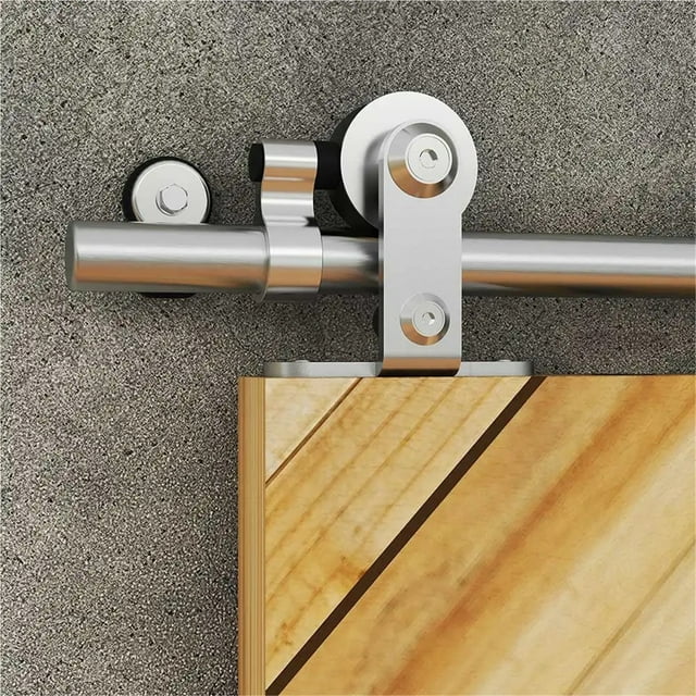 Sliding Door System Stainless Steel Suitable For Single Door T Type Roller Hanger Barn Door Hardware Kit 6FT/5.5FT ,Easy Install