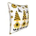 thumbnail image 2 of Fotbe Sunflower Gnome Pattern Velvet Decorative Throw Pillow Covers with Elegant Piping, Soft Plush Cushion Cover for Sofa, Bed, Car, Office-20"x20", 2 of 8