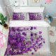 thumbnail image 1 of 3D púrpura lavanda floral funda de edredón juego de ropa de cama funda nórdica fundas de almohada, 1 of 3