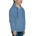 thumbnail image 3 of Kll Unisex Kids Boys Girls Hooded Pocket Pullover Hoodies-Blue Gingham, 3 of 9