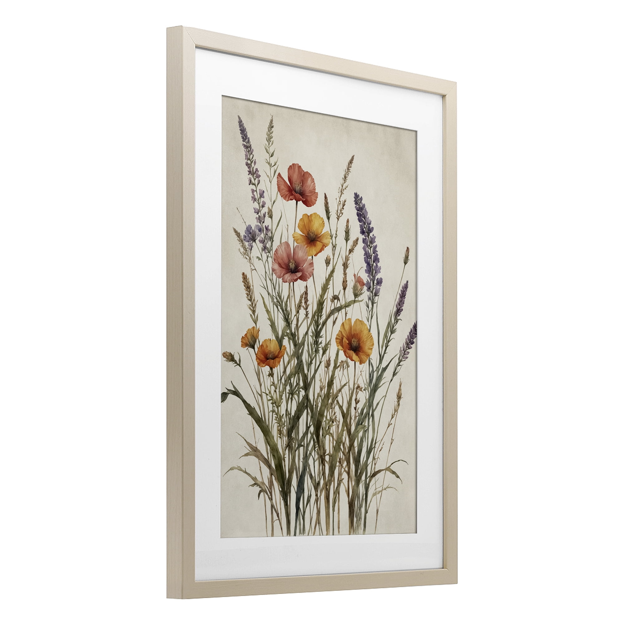 Stupell Industries Vintage Collection of Meadow Botanicals Birch Framed Print Under Glass, design by Nataly White
