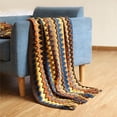 thumbnail image 1 of Acrylic Throw Blanket With Tassels, Cozy Warm Couch Cover Blankets For Fall Spring,  Couch Bed Sofa Living Room Farmhouse Boho Decor,59.8 x 50 Inches,Brown, 1 of 7