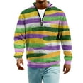 thumbnail image 7 of LNZGNM Mardi Gras Shirt for Men 1/4 Zip Up Big and Tall Carnival Graphic Printed Sweatshirts Stand Collar Long Sleeve Top Casual Carnival Outfits,Light Purple M, 7 of 7