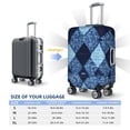 thumbnail image 2 of Multi-Size Suitcase Protective Cover Full Range Double Stitching Invisible Zipper For Travel Business Argyle Plaid Deepskyblue_2 Large, 2 of 8