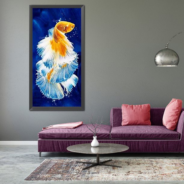 Cuadros Decorativos Diamante pintura DIY pescado completo taladro redondo pared imagen Ndcxsfigh Nuevos Originales