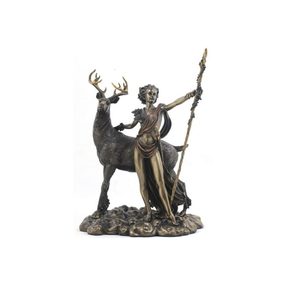 PTC 10.25 Inch Greek Goddess Diana Artemis and Moon Statue Figurine
