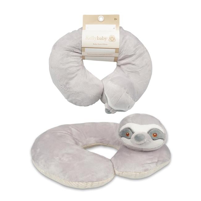 Kellybaby 2342707 10 in. Grey Sloth Baby Neck Pillow - Case of 24 - Walmart.com - Walmart.com