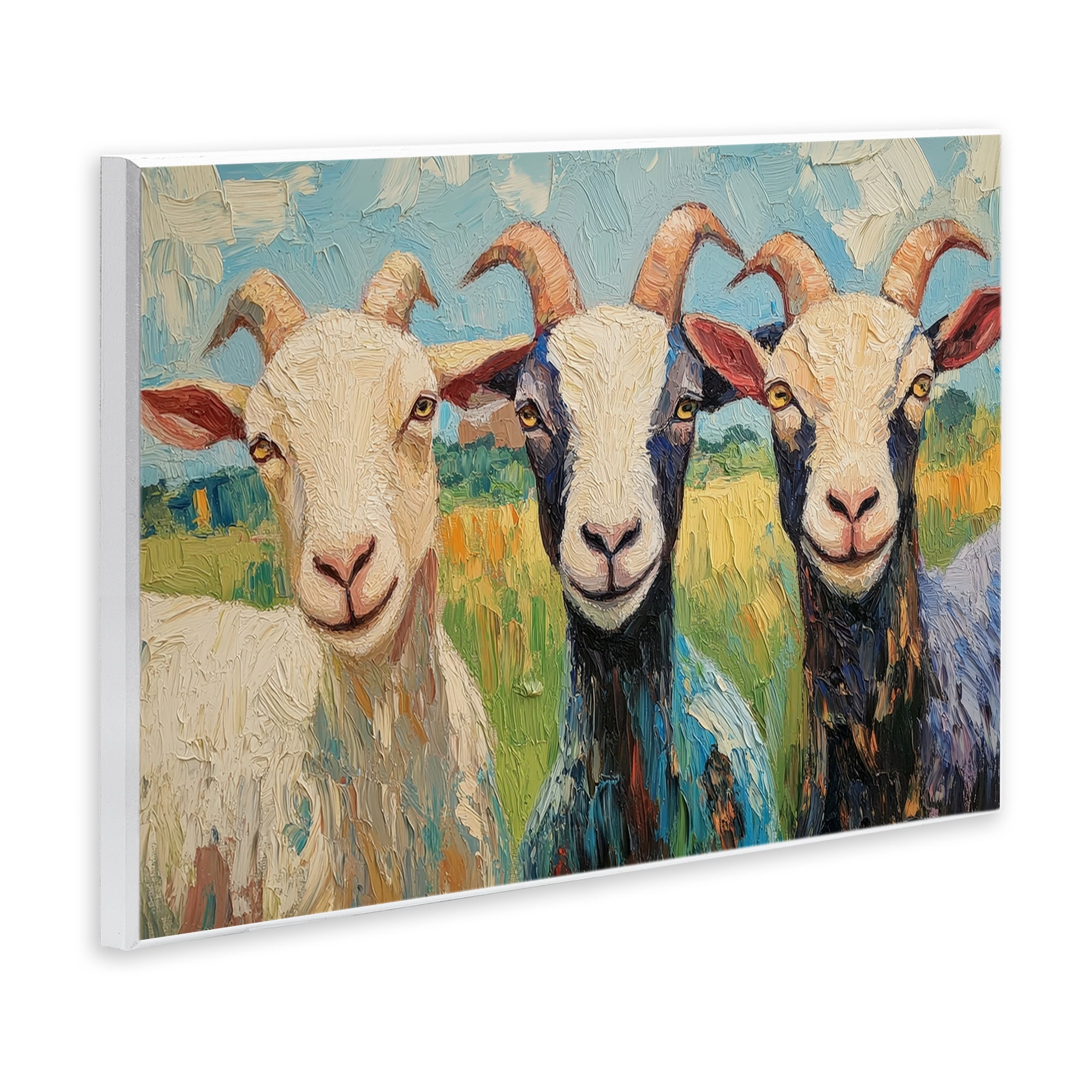 Stupell Industries Billy Goats in Bright Pasture Wall Plaque Art, design by Petal Prints Design