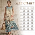 thumbnail image 5 of FOR U DESIGNS Otter Floral Sun Wave Print Couple Outfits Matchable Couple Clothes Linen-Like Sleeveless Women's Casual Dresses & Men's Button Down Shirt, 5 of 7