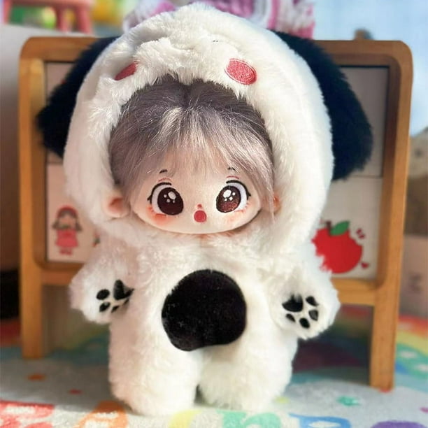 Muñeca de peluche de algodón Kawaii de 20 cm, ídolo de peluche, figura de superestrella, muñecas sin atributos, mono de aguacate, muñeca que puede cambiar de ropa, regalo