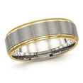 thumbnail image 1 of Bague de Mariage en Acier Inoxydable Rainuré 6mm avec Plaqué Jaune, 1 of 4