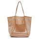 thumbnail image 1 of Bolso De Playa De Malla Informal, Bolso De Un Hombro Para Mujer, Artículos De Tocador Y Bolsa De Almacenamiento De Ropa De Natación, 17,3x15,7x5 Pulgadas, Color Caqui, 1 of 8