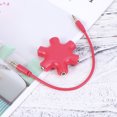 thumbnail image 2 of Shisuyan Hexangular Headphone Jack Splitter 5 Way 6 Port Female Audio Connector Adapter for Phone Music Player PC (Red), 2 of 8