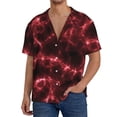 thumbnail image 3 of Naloa Red Line Men's Loose Fit Cuban Collar Short-Sleeve Shirt with Button-down and Chest Pocket for Everyday Wear Outings - XX-Large, 3 of 7