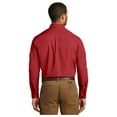 thumbnail image 2 of Port Authority Men's Long Sleeve Carefree Poplin Classic Fit Shirt Rich Red 3X-Large, 2 of 4