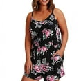 thumbnail image 1 of Aqestyerly Femmes Grande Taille Décontracté Sans Manches Imprimé Ample Combishort HWRETIE, 1 of 5