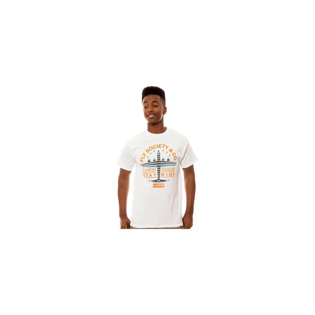 Fly Society The Navigators - Camiseta gráfica para hombre, color blanco, grande