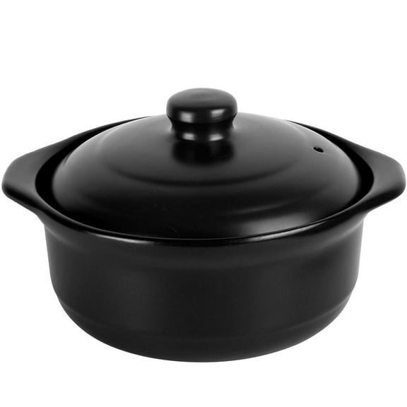 3.4 Quart Ceramic Cooking Pot Heat-resistant Clay Cooking Pot Chinese Cookware Casserole Stovetop Stone Pot with Lid for Cooking Rice Meat Soup