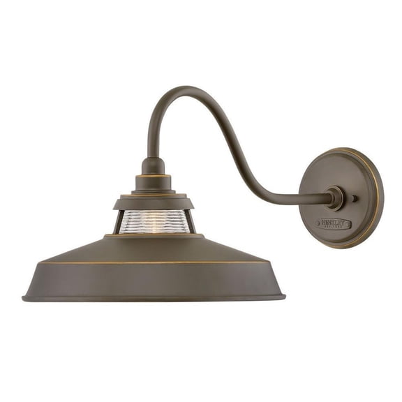 One Light Outdoor Large Wall Lantern in Traditional-Industrial Style 14 inches Wide By 11.5 inches High-Oil Rubbed Bronze Finish Bailey Street Home