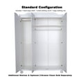 thumbnail image 4 of 100% Solid Wood Kyle 3-Door Wardrobe with Mirrored Door, 4 of 6