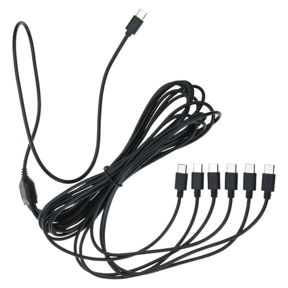 AOOOWER 50cm/150cm 1 To 6 USB C Charging Cable for Tablet Type-C to Type-C Splitter Cord