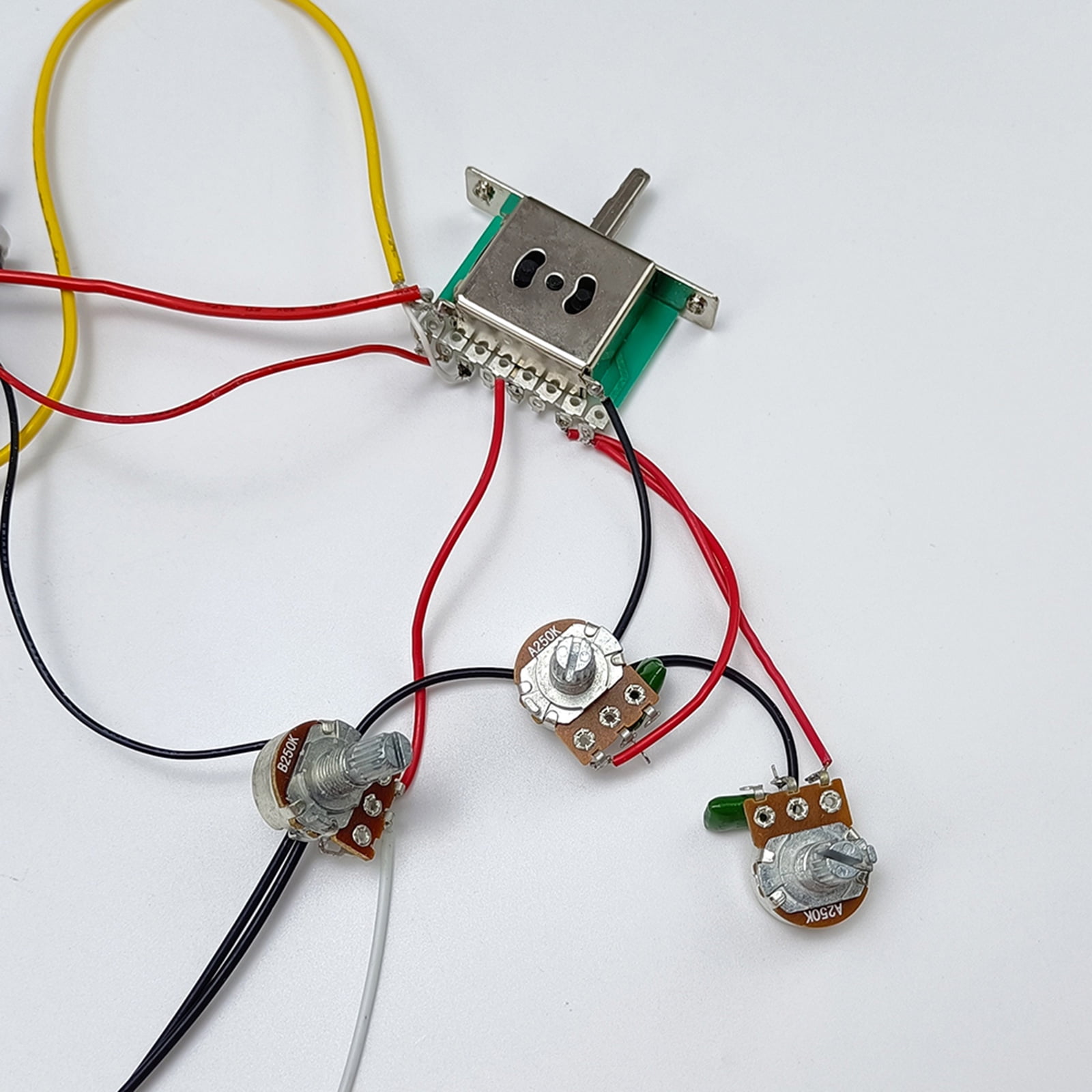 Single Coil Pickups with Prewired Wiring Harness 2 Tone 1 Volumes 5 Way Switches Electric Guitar Replacement Part Set