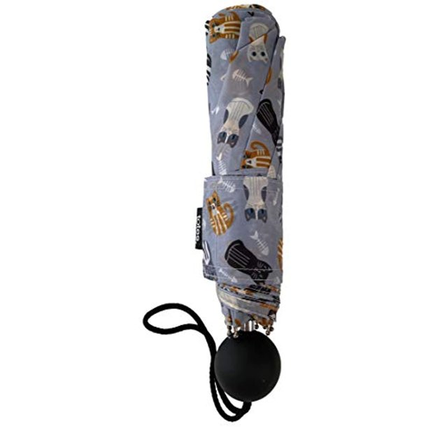 Totes Manual Umbrella with Cat Face Handle, NeverWet Invisible Coating, 43inch canopy, Navy