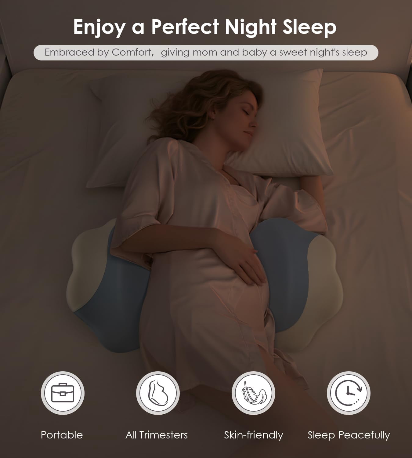 Pregnancy Pillows for Sleeping, Memory Foam Maternity Pillow Support for Back Belly HIPS, Adjustable Travel Wedge Pillow for Pregnant Women, Side Sleeping Pregnant Pillows with Cooling Pillowcase