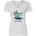 thumbnail image 3 of Inktastic Paradise Beach in Key West with Palm Trees and Car Women's V-Neck T-Shirt, 3 of 5