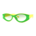 thumbnail image 1 of Womens Mod Concave Plastic Frame Oval Cat Eye Sunglasses Green, 1 of 4