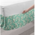 thumbnail image 2 of Floral Bed Skirt, Hydrangea Flowers Repeating Romantic Feminine Composition on Teal Toned Backdrop, Elastic Bedskirt Dust Ruffle Wrap Around for Bedding Decor, 4 Sizes, Teal and Ivory, by Ambesonne, 2 of 2