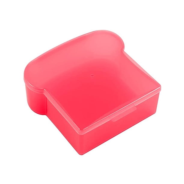 Caja de pan transparente para microondas, con forma de tostada, visible, portátil, para guardar sándwiches y hamburguesas en la cocina.