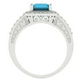 thumbnail image 4 of Halo Engagement Ring for Women - 2.78ct Simulated Turquoise in 14K White Gold Promise Ring, 4 of 6