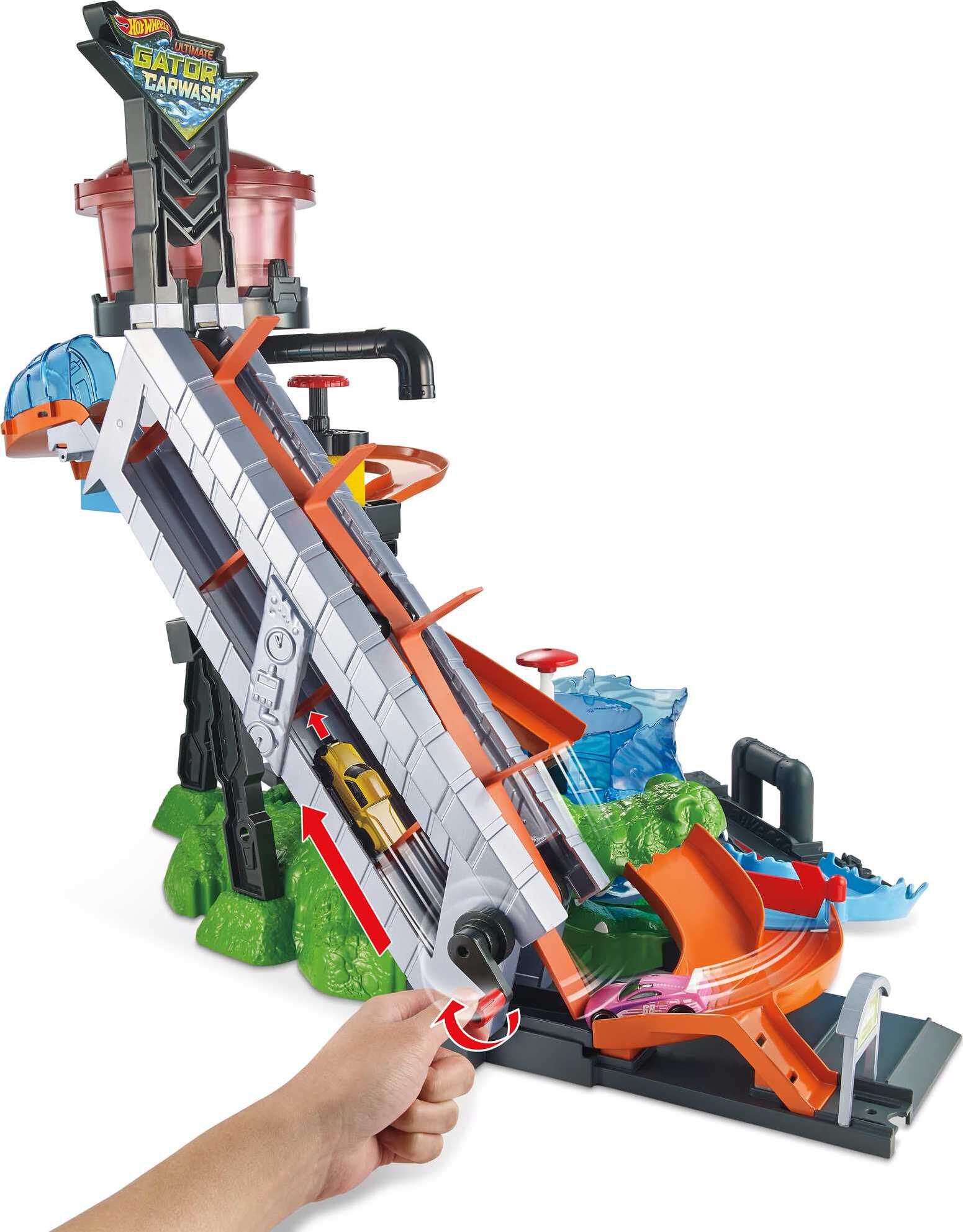 Hot Wheels Ultimate Gator Car Wash Playset with Color Shifters Toy Car in 1:64 Scale - image 5 of 7