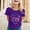 Purple, variant on Graphic Tees for Women Carnival Graphic Print Short Sleeve T Shirt for Everyday Comfort and Versatile Style in Women's Tops Orange M