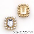 thumbnail image 1 of 20Pcs/Lot 21*25MM Alloy Pearl Rhinestone Flat Bottom Sewing Buckle Handmade DIY Apparel Wedding Decoration Accessories White, 1 of 6