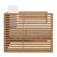 thumbnail image 3 of Modway Carlsbad Teak Wood Outdoor Patio Armchair in Natural White, 3 of 8