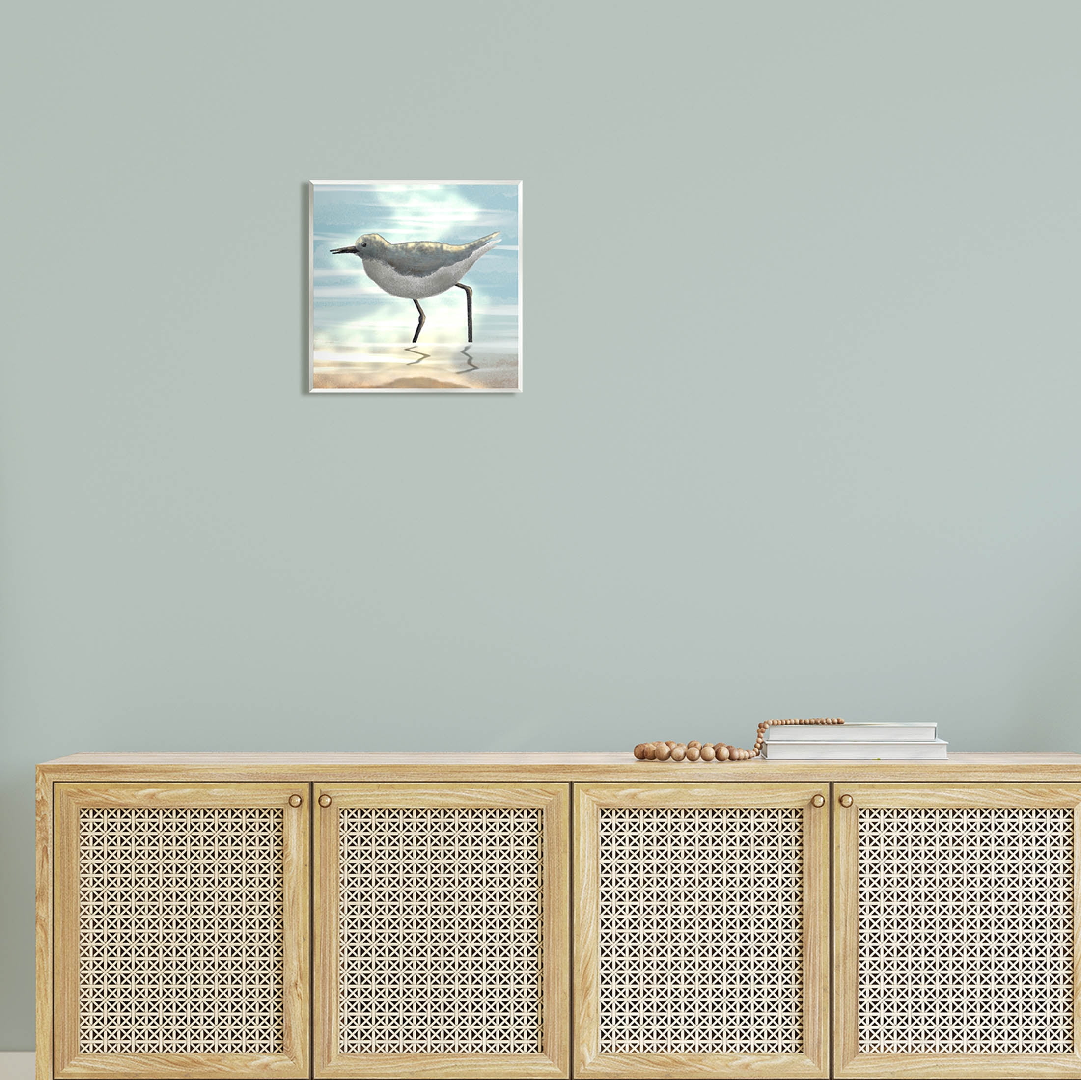 Stupell Industries Sandpiper Standing Coastal Ocean Tide Graphic Art Unframed Art Print Wall Art, Design by Marcus Prime
