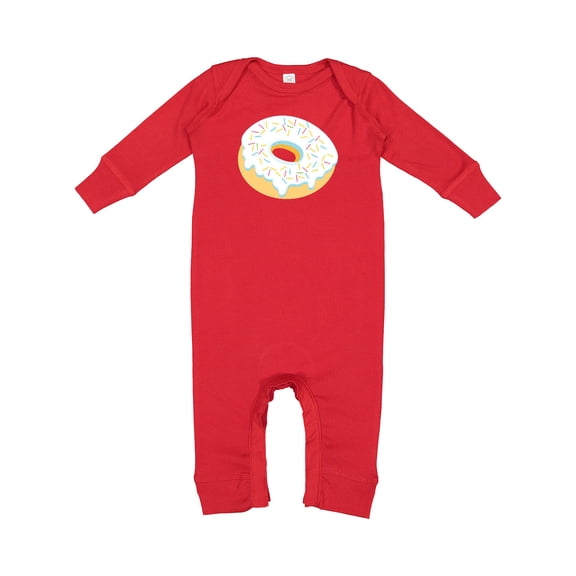 Inktastic White Donut with Sprinkles Baby Romper Coveralls