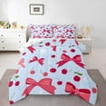 thumbnail image 3 of Homewish 2-Piece Kids Princess Bow-tie Twin Comforter Set, Red Cherry Blue Cartoon Decor, 3 of 8