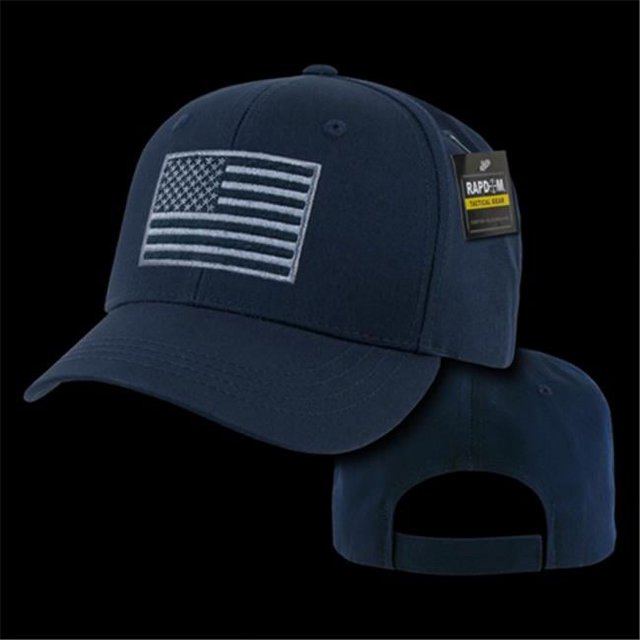 RapDom T76-USA-NVY Embroidered Operator Caps - USA- Navy