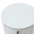 thumbnail image 2 of 14 Karat Home Drum 3 - Drawer End Table with Metal Legs for Living Room Bedroom, White, 2 of 10