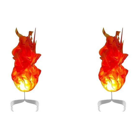 2PC Halloween Floating Fireball Prop, Flame Prop LED Glowing, Artificial Fire, No Flame for Home Halloween Party Cool Role Playing Decorations