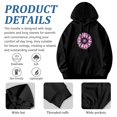 thumbnail image 4 of Men's Long Sleeve Hooded Pullover Sweatshirt - Relaxed Fit with Front Pocket Features Large Pink Floral Design on Chest, 4 of 7