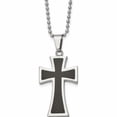thumbnail image 1 of Stainless Steel Polished With Carbon Fiber Inlay Cross 22In Necklace Made In China -Jewelry By Sweet Pea, 1 of 7