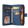 thumbnail image 2 of Wallet Case for Galaxy Note 20 Ultra, Magnetic Zipper Pouch Premium PU Leather with Kickstand Wallet Flip Shockproof Case Wrist Strap Card Slots Holder Pocket Samsung Galaxy Note 20 Ultra, Blue, 2 of 17