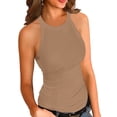 thumbnail image 2 of Langwyqu Sleeveless Racerback Women Solid Color Tank Tops Summer Slim Fit Camisole Vest, 2 of 5